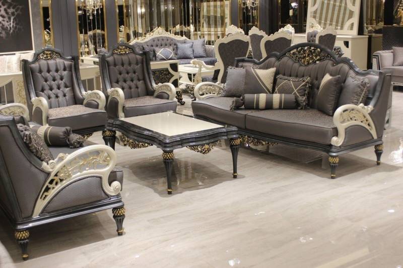 Xlmoebel Wohnzimmer-Set Komplettes Sofa Set 3311 + Wohnzimmertisch Chesterfield Lounge Stuhl, (5-St., 2x Sofa 3 Sitzer / 2x Sessel / Couchtisch), Hergestellt in Europa von Xlmoebel