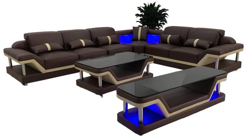 Xlmoebel Ecksofa L-förmige Wohnlandschaft mit Ecksofa, Couchtisch, Sideboard, Hergestellt in Europa von Xlmoebel
