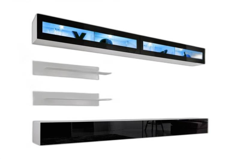 Xlmoebel TV-Wand Luxus-Wohnwand-Set 6-teilig TV-Regal Wandsystem für Wohnzimmer, (7-St., 1x Wohnwand + 2x TV Ständer + 2x Wandschrank + 2x Wandregale), Hergestellt in Europa von Xlmoebel