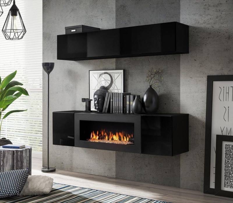 Xlmoebel Wohnzimmer-Set Moderne Luxuriöse Hochglanz Wohnwand 2-teiliges Sideboard, (3-St., 1x Wohnwand + 1x Sideboard + 1x Wandschrank), Hergestellt in Europa von Xlmoebel