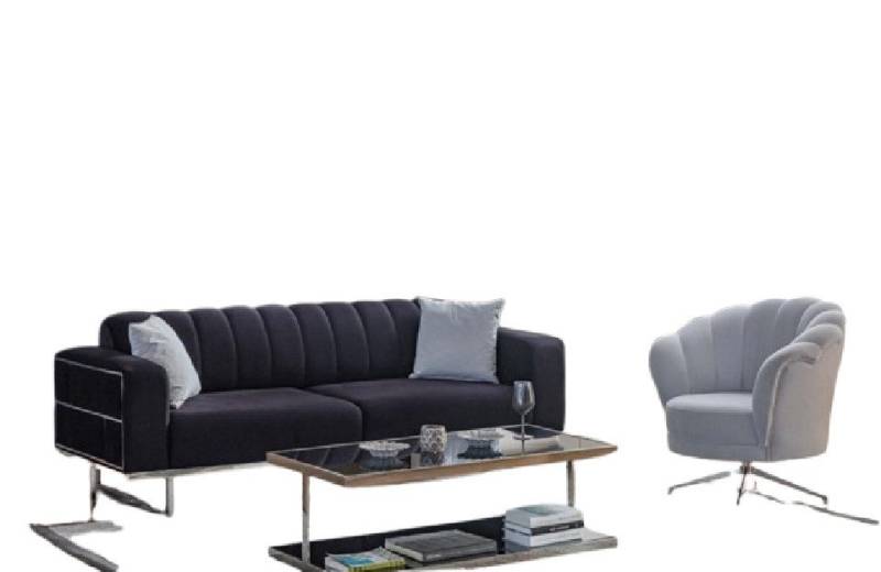 Xlmoebel Wohnzimmer-Set Moderne Textil-Sitzgruppe mit Designer-Dreisitzer und Polstersessel, (2-St., 3+1 Sitzer), Hergestellt in Europa von Xlmoebel