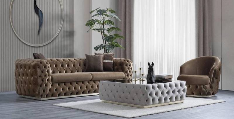 Xlmoebel Wohnzimmer-Set Modernes und luxuriöses 2-teiliges Designer-Wohnzimmermöbel-Set, (2-St., 2tlg.Wohnzimmer set (Sofagarnitur 3 + 1 Sitzer), Hergestellt in Europa von Xlmoebel
