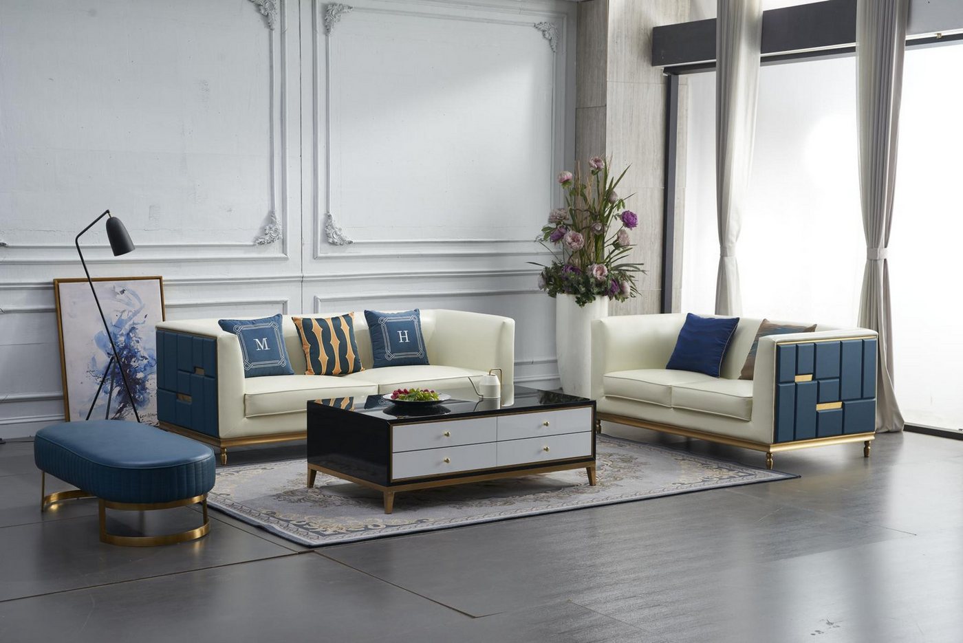 Xlmoebel Polstergarnitur Neue Polstermöbel-Sitzgruppe mit klassischem 3+2-Sitzer-Sofas, (2-tlg., Sofagarnitur 3 + 2 Sitzer), Hergestellt in Europa von Xlmoebel