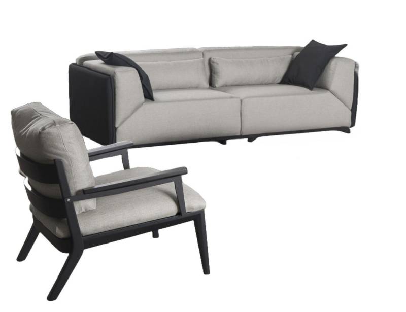Xlmoebel Polstergarnitur Neues 2-teiliges Set 3-Sitzer und 1-Sitzer Sofagarnitur, (2TLG.SOFAGARNITUR (3 + 1 SITZER), Hergestellt in Europa von Xlmoebel