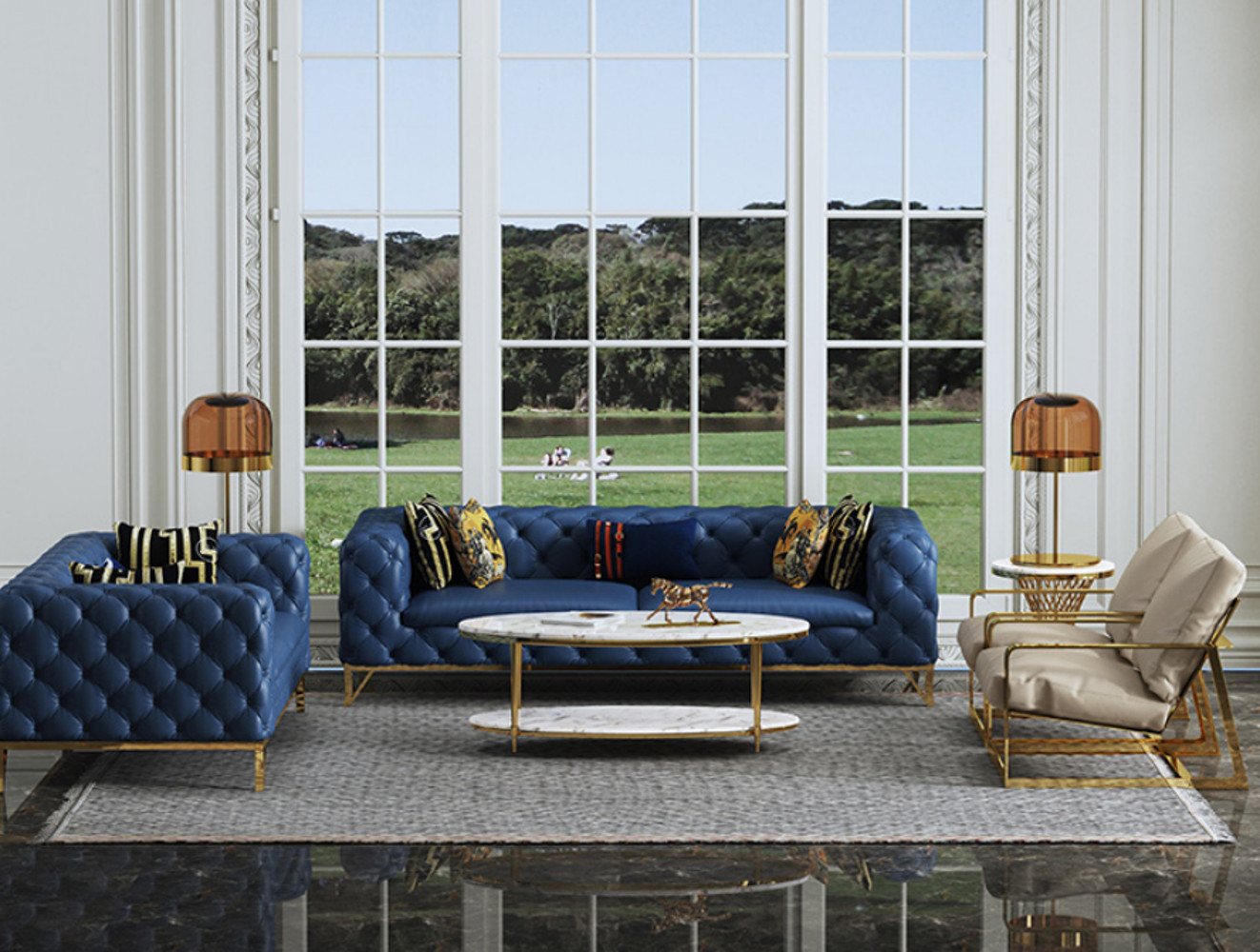Xlmoebel Wohnzimmer-Set Neues Set aus einem 3-Sitzer und einem 2-Sitzer, (2-St., Sofagarnitur 3 + 2 Sitzer), Hergestellt in Europa von Xlmoebel