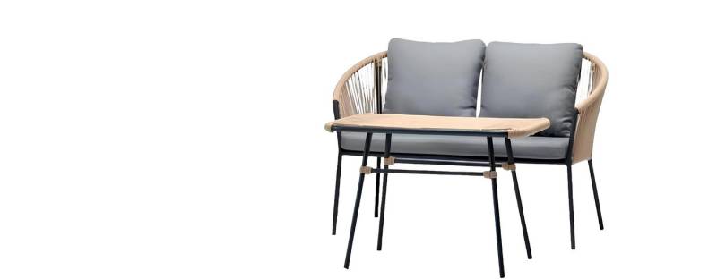 Xlmoebel Gartenlounge-Set Rattan Lounge Möbel Set für Garten und Terrasse mit Sofa Sessel, (3tlg Set(Sofa 2 Sitzer+Sessel+Couchtisch), Hergestellt in Europa von Xlmoebel