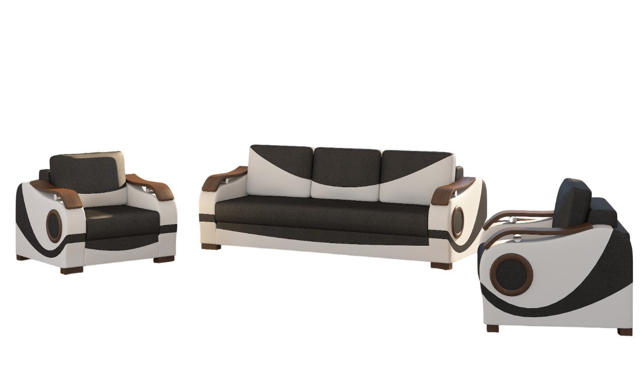 Xlmoebel Wohnzimmer-Set Sofa-Set 3+1+1 mit Schlaffunktion Polstermöbel Couch, (3-St., 3+1+1 Sofas), Hergestellt in Europa von Xlmoebel