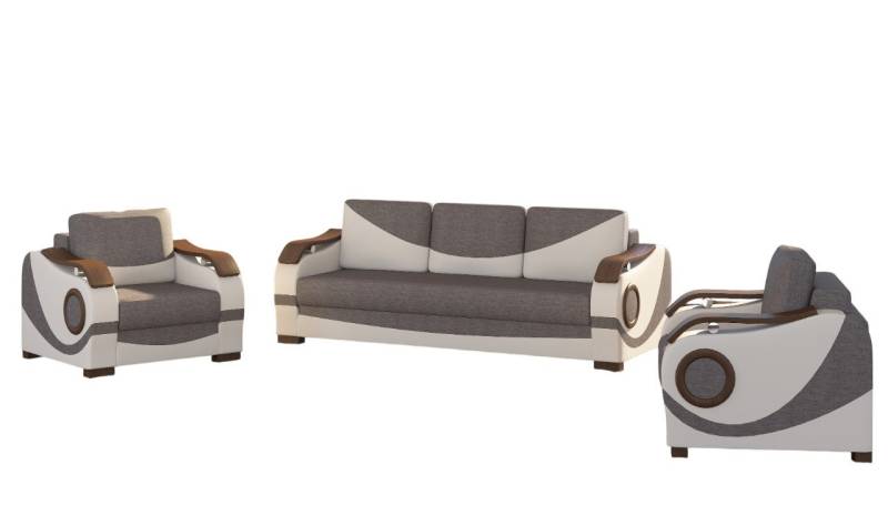 Xlmoebel Wohnzimmer-Set Sofa-Set 3+1+1 mit Schlaffunktion Polstermöbel Couch, (3-St., 3+1+1 Sofas), Hergestellt in Europa von Xlmoebel