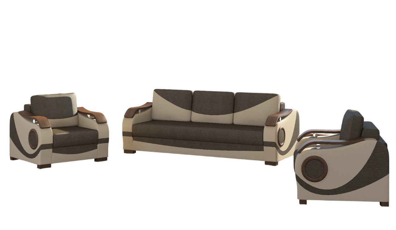 Xlmoebel Wohnzimmer-Set Sofa-Set 3+1+1 mit Schlaffunktion Polstermöbel Couch, (3-St., 3+1+1 Sofas), Hergestellt in Europa von Xlmoebel