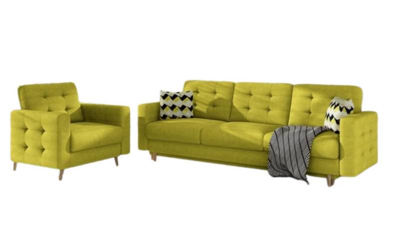 Xlmoebel Polstergarnitur Sofa-Set 3+1 Sitzer Sitzkissen Leder Sofas Couch Polsterung, (2-tlg., Sofagarnitur 3 + 1 Sitzer), Hergestellt in Europa von Xlmoebel