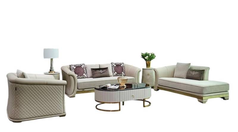 Xlmoebel Wohnzimmer-Set Sofa-Set mit 3-Sitzer, 1-Sitzer und Recamiere in modernem Design, (3-St., Sofagarnitur 3+1 Sitzer + Chaiselongue), Hergestellt in Europa von Xlmoebel
