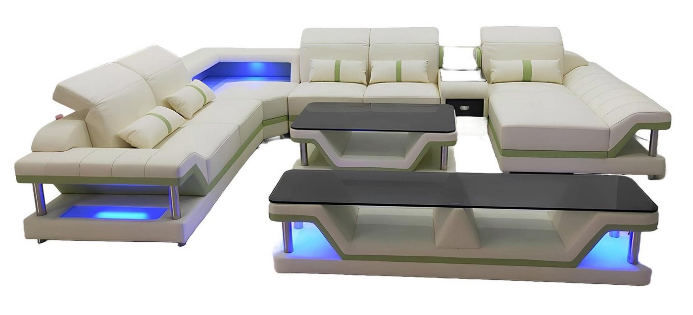 Xlmoebel Wohnzimmer-Set Stilvolles Ecksofa mit modernem Design, Wohnlandschaft, Polstermöbel, (Ecksofa U-Form + Couchtisch + Sideboard), Hergestellt in Europa von Xlmoebel