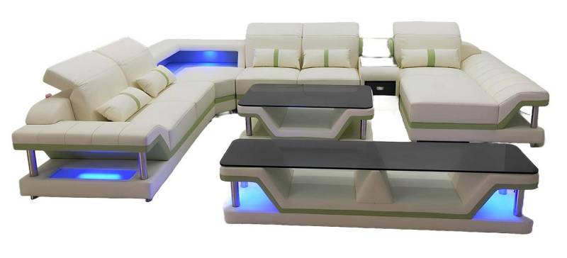 Xlmoebel Wohnzimmer-Set Stilvolles Ecksofa mit modernem Design, Wohnlandschaft, Polstermöbel, (Ecksofa U-Form + Couchtisch + Sideboard), Hergestellt in Europa von Xlmoebel