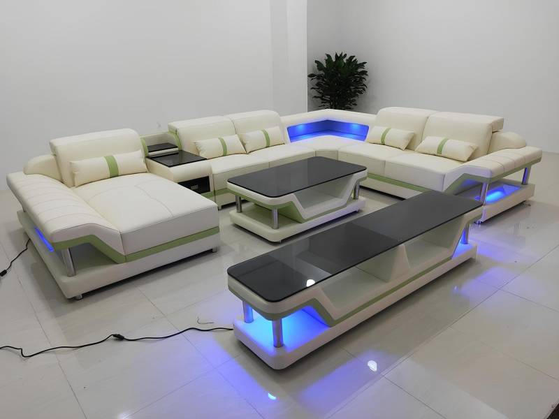 Xlmoebel Wohnzimmer-Set Stilvolles Ecksofa mit modernem Design, Wohnlandschaft, Polstermöbel, (Ecksofa U-Form + Couchtisch + Sideboard), Hergestellt in Europa von Xlmoebel