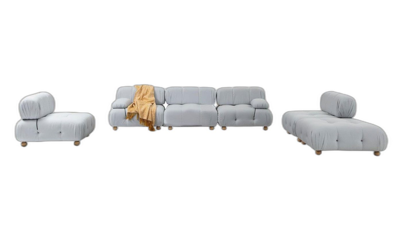 Xlmoebel Wohnzimmer-Set Vollständige Sofagarnitur 321 Sitzer Zeitgenössisch Textil Grau Set, (3-St., 1x 3-Sitzer + 1x 2-Sitzer + 1x Sessel), Hergestellt in Europa von Xlmoebel