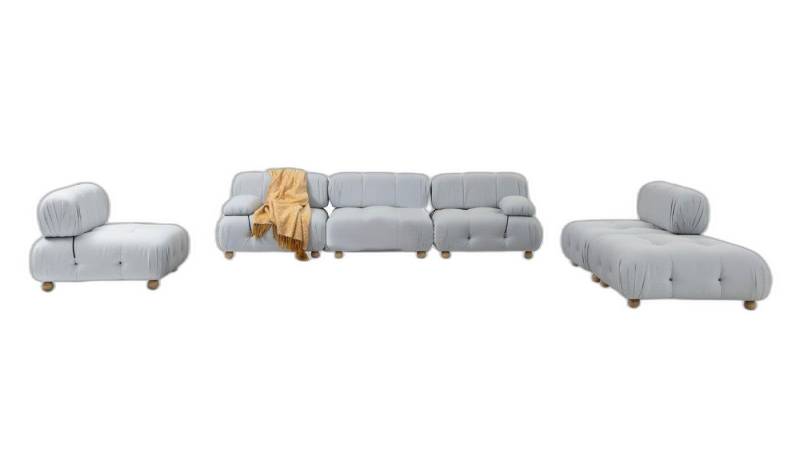 Xlmoebel Wohnzimmer-Set Vollständige Sofagarnitur 321 Sitzer Zeitgenössisch Textil Grau Set, (3-St., 1x 3-Sitzer + 1x 2-Sitzer + 1x Sessel), Hergestellt in Europa von Xlmoebel