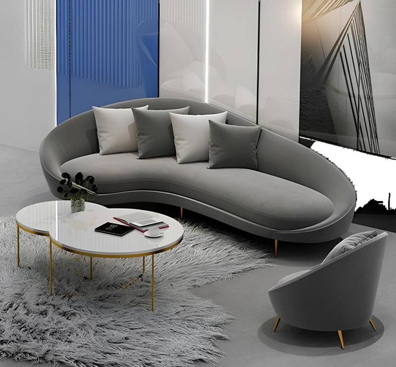 Xlmoebel Ecksofa Wohnlandschaft mit Ecksofa und Sessel für entspanntes Sitzen, 2 Teile, Hergestellt in Europa von Xlmoebel