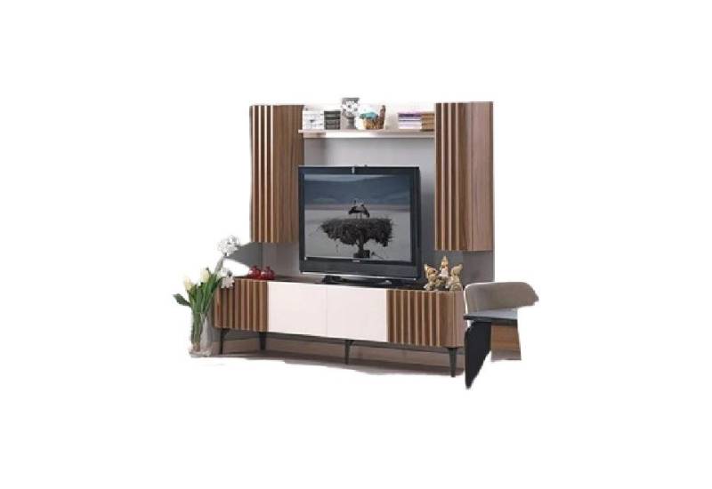 Xlmoebel Wohnzimmer-Set tv Möbel Set Wohnzimmer Fernsehwand Schrank Vitrine Regalwand, (4-St., 4tlg Wohnzimmer Set (TV Ständer + 2x Wandschrank + Wandregal), Hergestellt in Europa von Xlmoebel