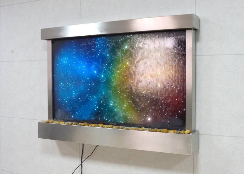 Xlmoebel Zimmerbrunnen LED Designer-Wasserwand in Bilderrahmenform 145x97 Wasserfall-Säule, (Water Wall), Hergestellt in Europa von Xlmoebel