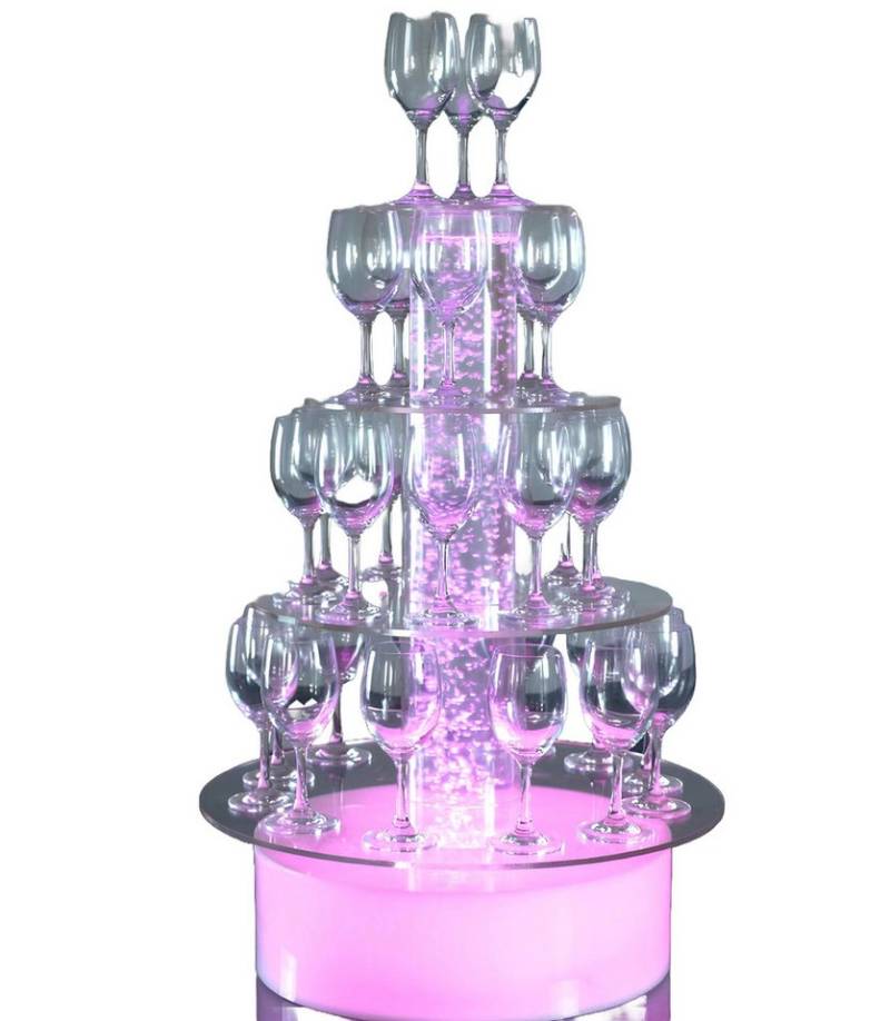 Xlmoebel Zimmerbrunnen Sekt-Turmförmige Champagner-Säulenbeleuchtung für Hochzeiten, (Champagne Tower), Hergestellt in Europa von Xlmoebel