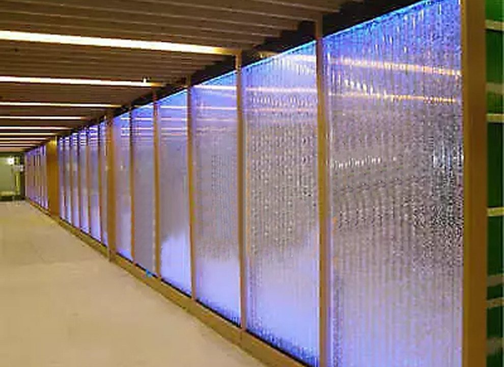 Xlmoebel Zimmerbrunnen Wandregal Schrank mit LED-Beleuchtung und Wasserwand-Elementen in den, (Water Wall), Hergestellt in Europa von Xlmoebel