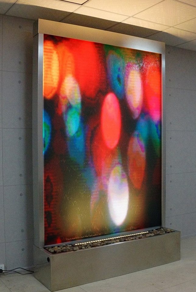 Xlmoebel Zimmerbrunnen Wasserwand Säule mit Unterschrank und Regal Vitrine Wasserwand, (Water Wall), Hergestellt in Europa von Xlmoebel