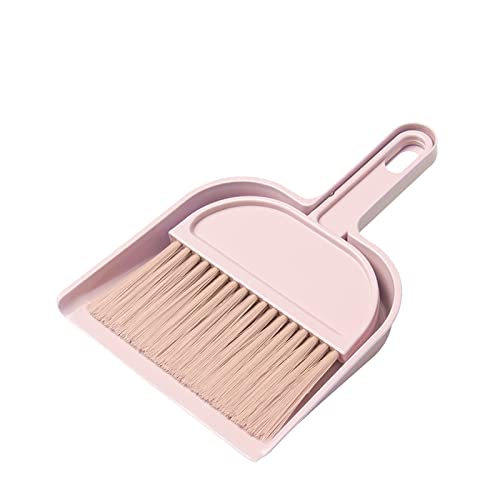 Mini Kehrschaufel Besen Set Comfort Handle Table Brush Set Mini Handfeger und Kehrschaufel, multifunktionales Reinigungswerkzeug für Haus, Büro, Schule und Haustierreinigung (Rosa) von Xlqyb