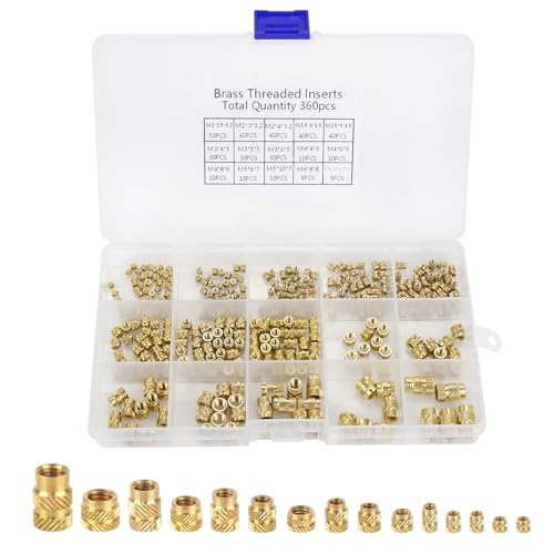 Xmart 360 Stück Gewindeeinsatz M2 M2.5 M3 M4 M5 M6 Einschmelzmuttern Threaded Inserts Kunststoff Einschmelzgewinde Einschmelzhilfe Durch Schmelzen in 3D Gedruckte Teile Xmart 360 Stück Gewindeeinsatz M2 M2.5 M3 M4 M5 M6 Einschmelzmuttern Threaded Inserts Kunststoff Einschmelzgewinde Einschmelzhilfe Durch Schmelzen in 3D Gedruckte Teile von Xmart