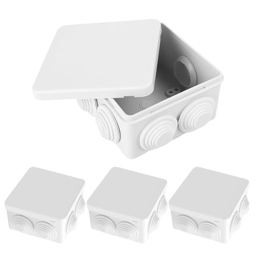 Xmart 4 Stück Verteilerdose Aufputz Weiß Abzweigdose Wasserdicht Ip55 Abzweigdose Aufputz Kunststoff Abs Universalkabel Anschlussdose Geeignet Von Gartenbadezimmern Im Innen und Außenbereich von Xmart