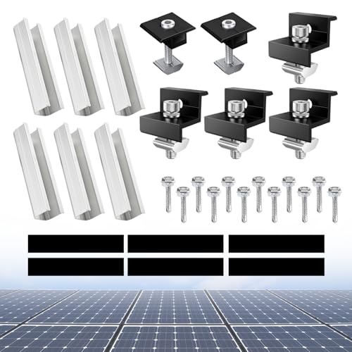 Xmart Solarmodul Halterung Kit Schienen für Solarmodule Silber Solarpanel Balkonkraftwerk Montageschiene 12 cm PV Halterung Verstellbare Schwarz Klemme 30-35 mm für Flachdach Trapezdach Xmart Solarmodul Halterung Kit Schienen für Solarmodule Silber Solarpanel Balkonkraftwerk Montageschiene 12 cm PV Halterung Verstellbare Schwarz Klemme 30-35 mm für Flachdach Trapezdach von Xmart