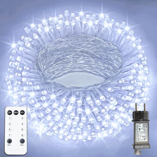 XmasBokeh LED Lichterkette außen 20m 200LED, Lichterketten Strombetrieben mit Fernbedienung und Timer, 8 Modi IP44 Wasserdicht Kaltweiß für Garten Hochzeit Party Innen Außen XmasBokeh LED Lichterkette außen 20m 200LED, Lichterketten Strombetrieben mit Fernbedienung und Timer, 8 Modi IP44 Wasserdicht Kaltweiß für Garten Hochzeit Party Innen Außen von XmasBokeh