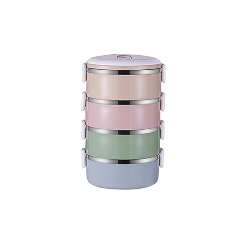 Glasvorratsdosen Mit Deckel Für Müsli Stapelbare Bento-Box für Erwachsene, Lunchbox mit 14 Fächern, hochwertige, auslaufsichere Bento-Lunchbox mit Löffel (zufällige Farbe) Keksdose Plastik Mit (B, A) von Xmiral
