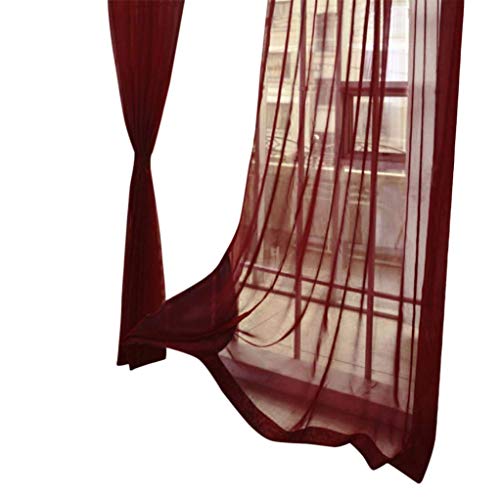 Xmiral Gardine Türvorhang Tüll Transparent Einfarbig Dekoration mit Stangenloch 200cmx100cm(D) von Xmiral