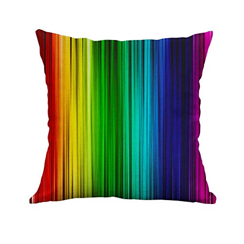 Xmiral Kissenhüllen Kissenbezüge Baumwolle Leinen 3D Regenbogen Geometrische Drucken 40 X 40cm Quadratischer Sofakissen Kopfkissenbezug(C) von Xmiral