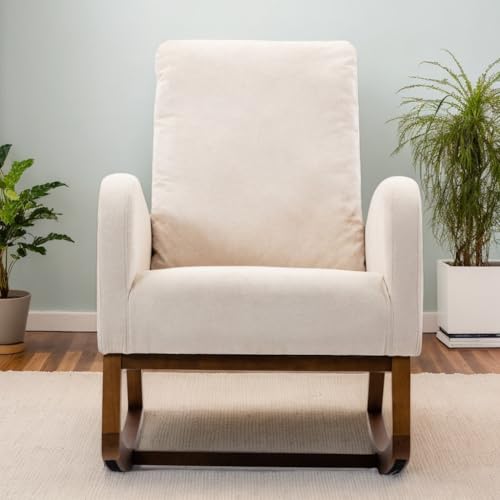Xnferty Schaukelstuhl, Sessel Wohnzimmer, Schaukelsessel mit Fußstütze, Stillsessel Babyzimmer, Relaxsessel Schaukelsessel, Schwingsessel, Freizeit- und Liegestuhl, Lesesessel Bequem für Schlafzimmer von Xnferty