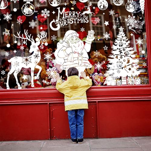 Xnova 163 Stk Fensterbilder Weihnachten Groß Fensterdeko Weiß, Weihnachts Fensterbilder Wiederverwendbar Selbstklebend mit Schneeflocken Schneemann Rentier, Fenstersticker Weihnachten Winter Xnova 163 Stk Fensterbilder Weihnachten Groß Fensterdeko Weiß, Weihnachts Fensterbilder Wiederverwendbar Selbstklebend mit Schneeflocken Schneemann Rentier, Fenstersticker Weihnachten Winter von Xnova