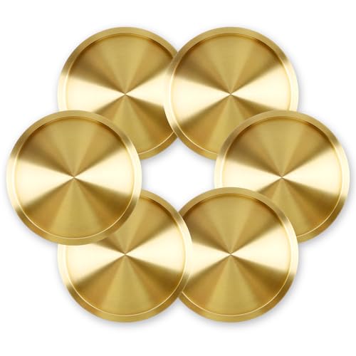 2.95 Zoll Getränkeuntersetzer Aus Kupfer Messinguntersetzer, 6er Rund Goldene Untersetzer, Messing-Untersetzer Für Getränke und Bargläser, Golden Dekoration (7,5 cm) von Xnqelerate