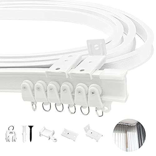 Xnuoyo Flexible Biegbare Decken-Vorhangschiene, 3 Meter Gebogene Vorhangschiene, Metall-Legierung Raumteiler, Wohnmobil-Vorhang, Deckenschienensystem von Xnuoyo