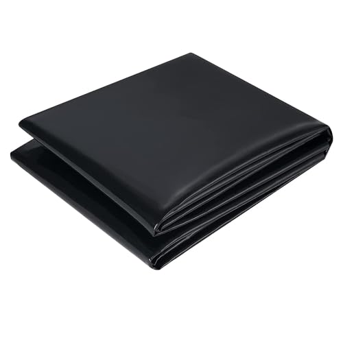 Teichfolie Schwarz Gartenteichfolie 1x2m 2x2m 4x5m 6x8m 7x10m, Teichmembran Robust und Reißfest 0.12mm HDPE Teichplane für Koiteiche, Bachläufe, Brunnen, Wasserfall und Gärten(Size:6mx6m(19.7ftx19.7ft von Xnyaizy