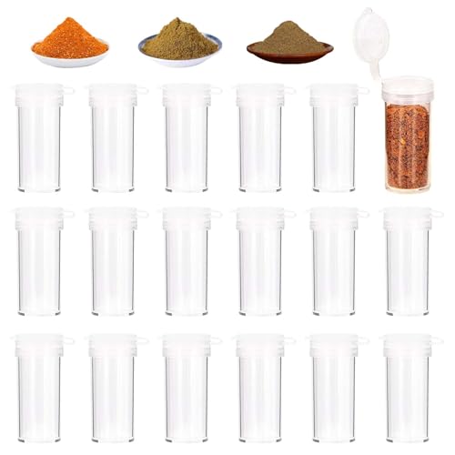 XoeLLe 17 Stück Salzstreuer Klein, 6ml Salzstreuer mit Deckel, Mini Salz Und Pfefferstreuer mit 5 Löchern, Unterwegs GewüRzstreuer Camping, für Bento Box, Reise Camping Gewürze Set von XoeLLe