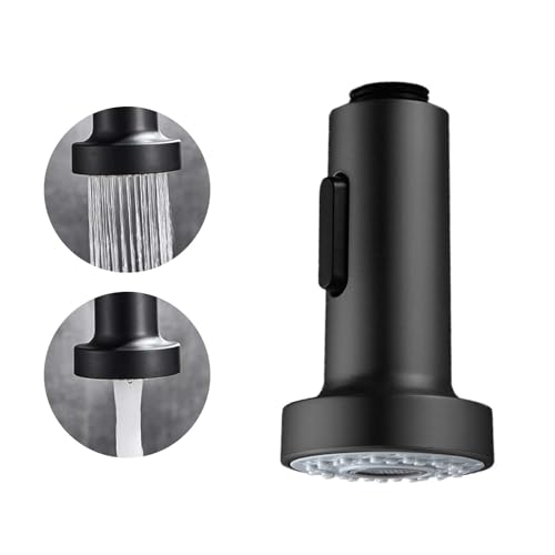XoeLLe Brausekopf Küchenarmatur, Shower Head, Wasserhahn Aufsatz Küche, Wasserhahn Verlängerung Küche 2 Modi Pull out Küchenarmaturen Spültischarmatur für Bad (Schwarz) von XoeLLe