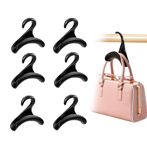 XoeLLe Handtasche Kleiderbügel, 6 Stück Haken für Taschen & Rucksäcke Haken Schrank Lagerung Handtasche Tasche Rack Organizer Platzsparende Aufbewahrung für Rucksack, Taschen, Schal, Krawatte von XoeLLe