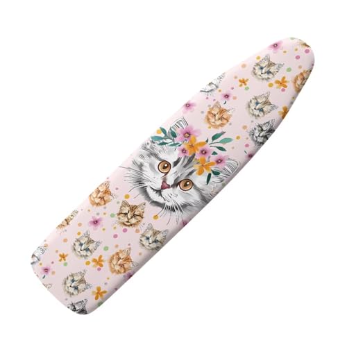 Xoenoiee Bügelbrettbezug mit niedlichem Katzen-Blumenmuster, Standard-Bügelbrettbezug mit elastischem Rand und Klettverschlüssen, fleckenabweisend Xoenoiee Bügelbrettbezug mit niedlichem Katzen-Blumenmuster, Standard-Bügelbrettbezug mit elastischem Rand und Klettverschlüssen, fleckenabweisend von Xoenoiee