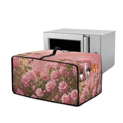 Xoenoiee Rose Flower Pink Pattern Toaster Oven Cover, Dustproof Microwave Oven Cover with Handle and Side Pocket, Kitchen Small Appliance Protector Covers, Small Xoenoiee Rose Flower Pink Pattern Toaster Oven Cover, Dustproof Microwave Oven Cover with Handle and Side Pocket, Kitchen Small Appliance Protector Covers, Small von Xoenoiee