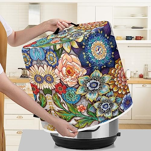 Xoenoiee Schnellkochtopf-Abdeckung mit Boho-Blumenmuster für 6 qt Instant Pot, Küchengeräte Staubschutz mit Taschen für Reiskocher, Luftfritteuse, Slow Cooker Xoenoiee Schnellkochtopf-Abdeckung mit Boho-Blumenmuster für 6 qt Instant Pot, Küchengeräte Staubschutz mit Taschen für Reiskocher, Luftfritteuse, Slow Cooker von Xoenoiee