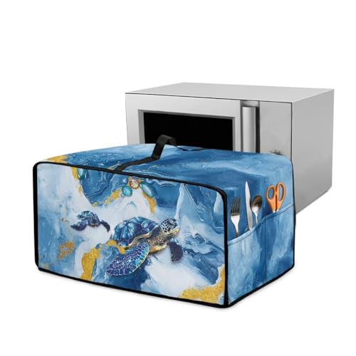 Xoenoiee Sea Turtle Blue Marble Pattern Toaster Oven Cover, Dustproof Microwave Oven Cover with Handle and Side Pocket, Kitchen Small Appliance Protector Covers, Large Xoenoiee Sea Turtle Blue Marble Pattern Toaster Oven Cover, Dustproof Microwave Oven Cover with Handle and Side Pocket, Kitchen Small Appliance Protector Covers, Large von Xoenoiee