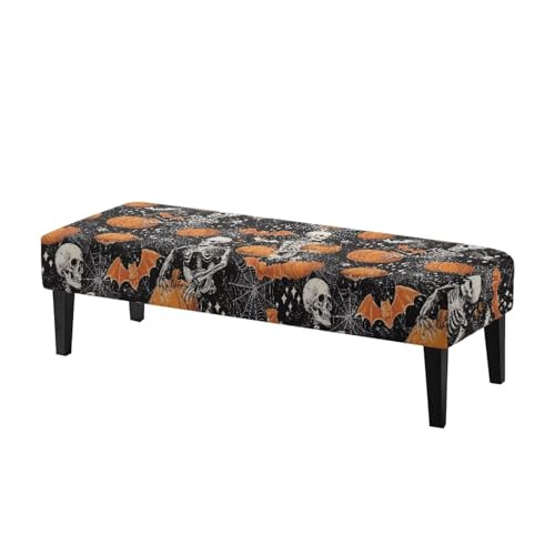 Xoenoiee Skull Pupmkin Fledermaus Spinnennetz Halloween Stretch Essbank Abdeckung Abnehmbare Bank Schonbezug Anti-Rutsch-Bank Sitzschutz Rechteck Bank Abdeckung für Esszimmer, Wohnzimmer, Schlafzimmer Xoenoiee Skull Pupmkin Fledermaus Spinnennetz Halloween Stretch Essbank Abdeckung Abnehmbare Bank Schonbezug Anti-Rutsch-Bank Sitzschutz Rechteck Bank Abdeckung für Esszimmer, Wohnzimmer, Schlafzimmer von Xoenoiee