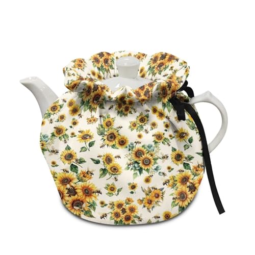 Xoenoiee Teewärmer mit Bienen- und Sonnenblumenmuster, isoliert, Teekanne, Staubschutz, für Zuhause, Küche, Teekannen-Abdeckungen Xoenoiee Teewärmer mit Bienen- und Sonnenblumenmuster, isoliert, Teekanne, Staubschutz, für Zuhause, Küche, Teekannen-Abdeckungen von Xoenoiee