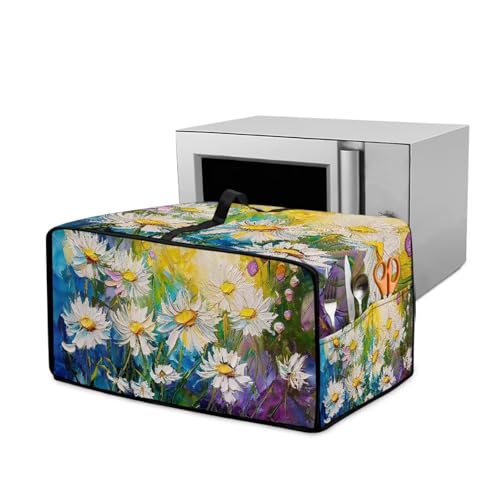Xoenoiee Toaster-Ofenabdeckung mit buntem Gänseblümchen-Motiv, mit Griff und Seitentasche, Anti-Staub, Mikrowellen-Abdeckungen, Küchengeräte, Staubschutzhüllen, Heimdekoration, klein von Xoenoiee