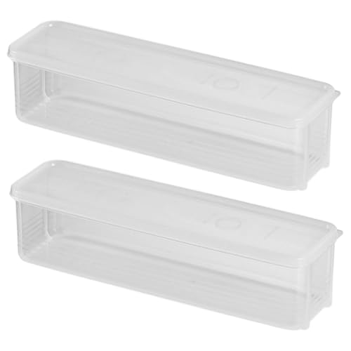2pcs Pasta -Aufbewahrungsbehälter, 12 x 3 x 3 Zoll klares Spaghetti -Nudelbehälter mit Deckel, stapelbar von Xoeryoy